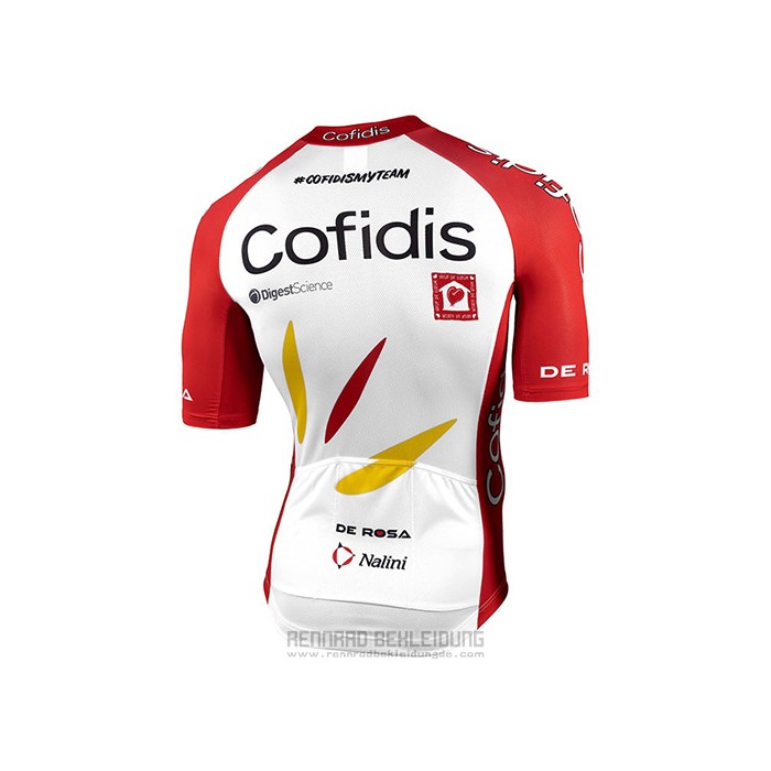 2021 Fahrradbekleidung Cofidis Rot Wei Trikot Kurzarm und Tragerhose - zum Schließen ins Bild klicken